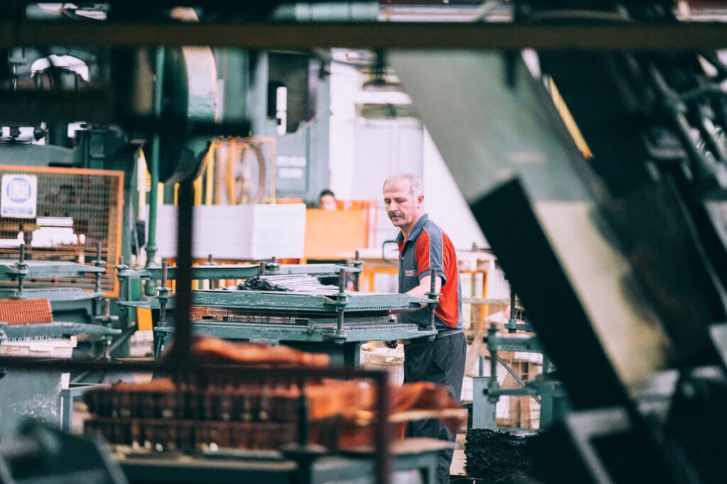man working in factory