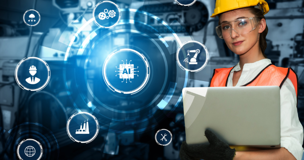 Industrial Woman Holding a Tablet