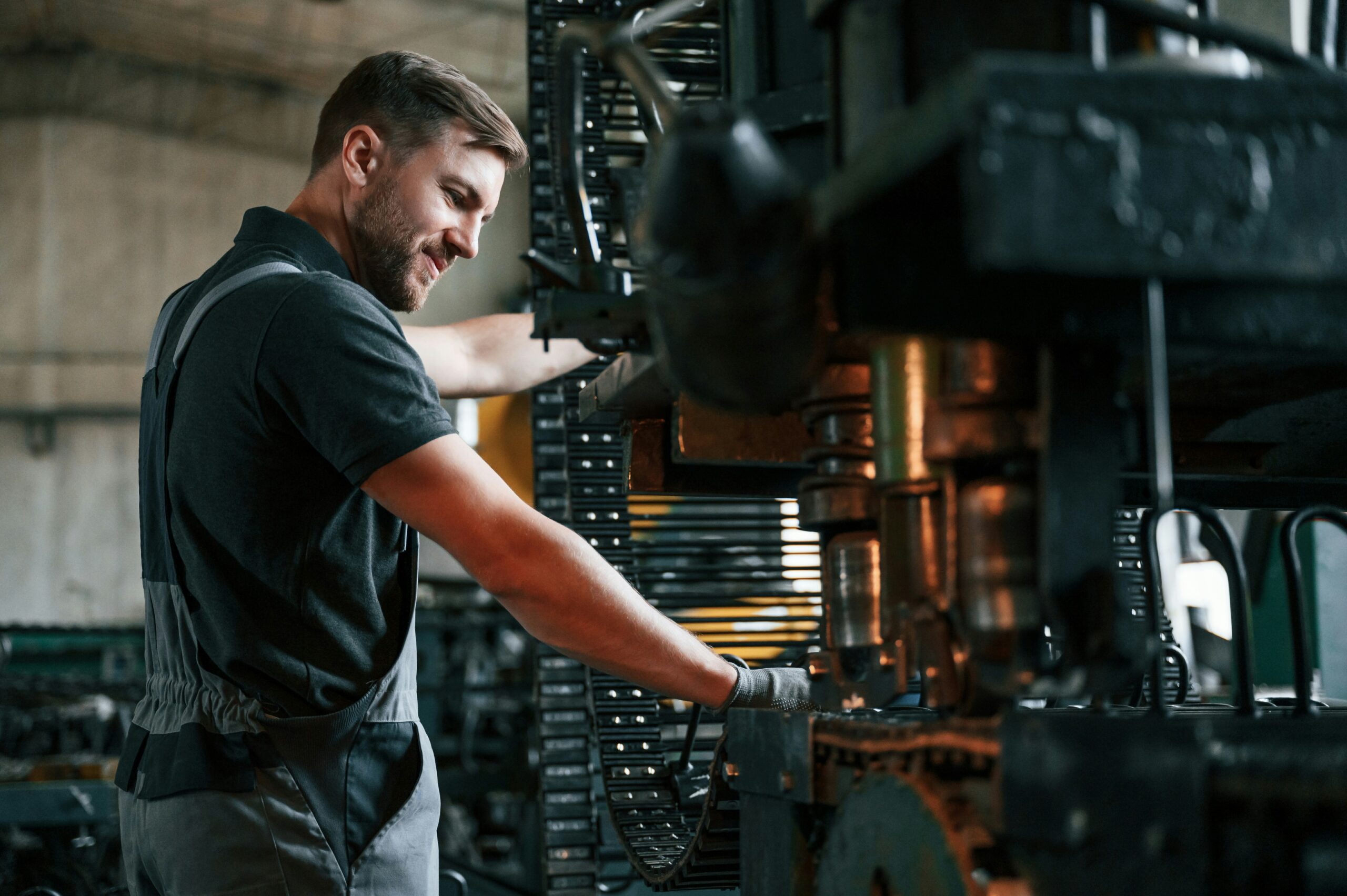 man working machinery